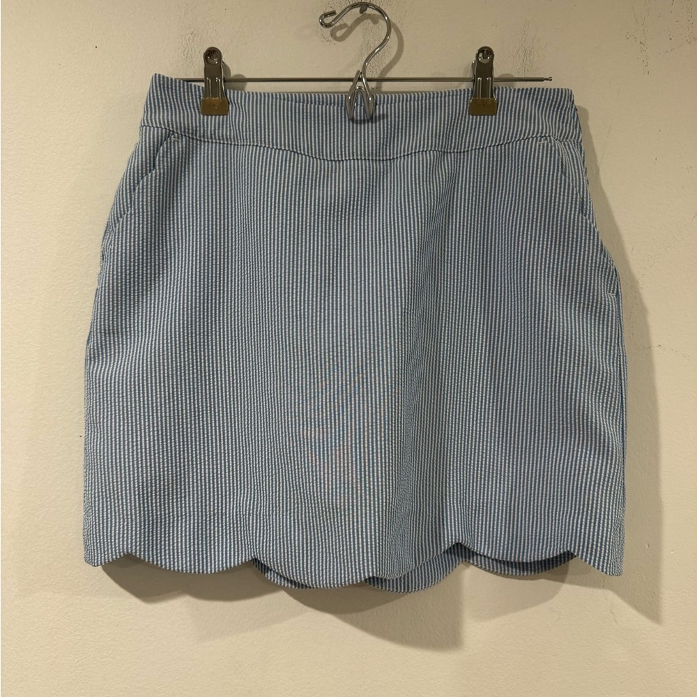 Vineyard Vines Light Blue Striped Mini Skirt 4